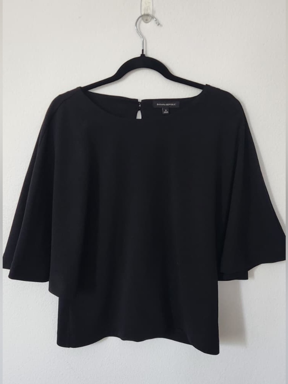 Banana Republic Black Flutter-Sleeve Top